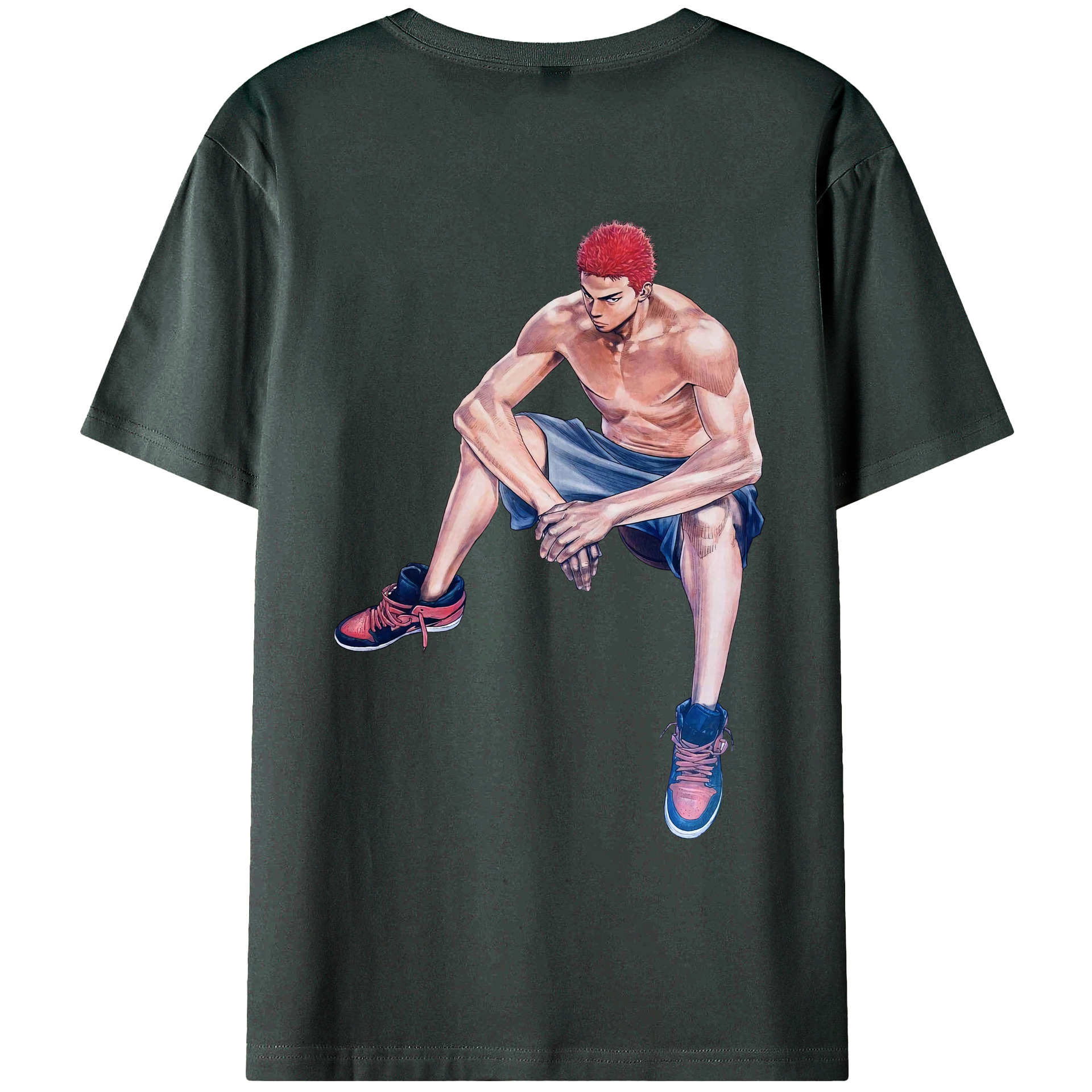 （画像用） SLAM DUNK／スラムダンク 綿100％ メンズ半袖Tシャツ（バックプリント） 通気性